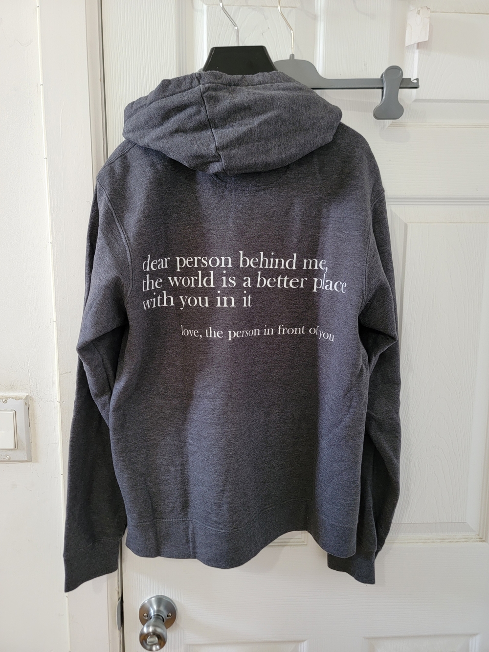 Free W Purchase Unbranded Charcoal Gray Message-Print Hoodie Sweater
